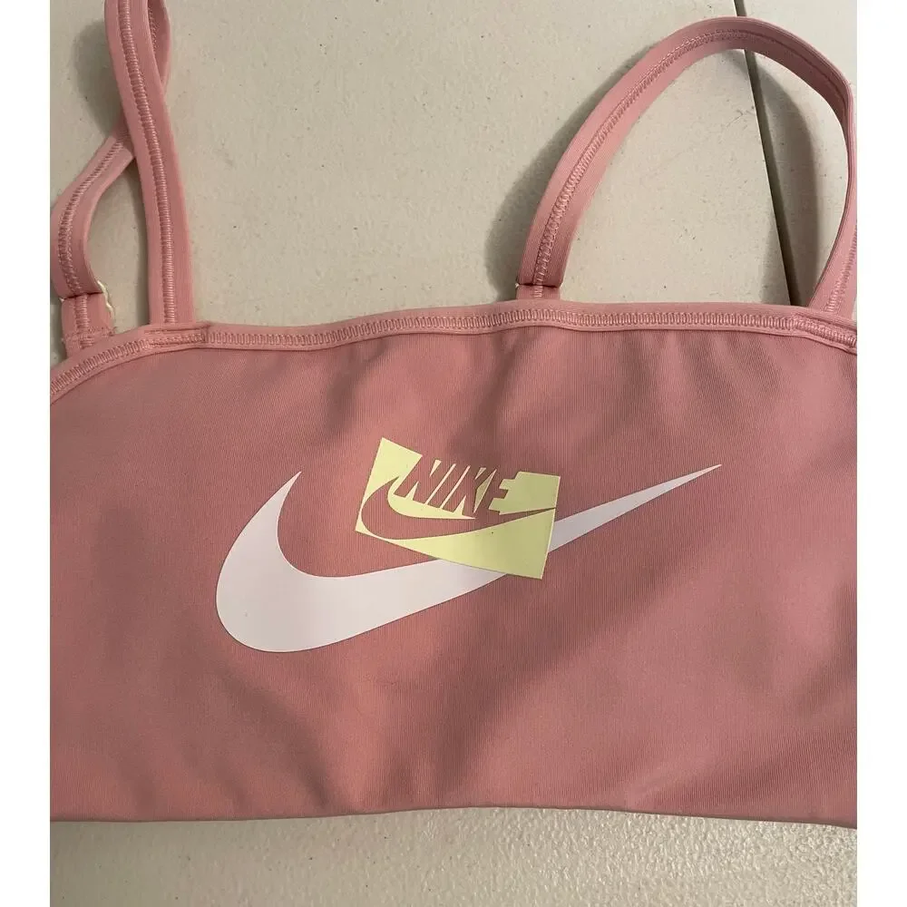 Nike Dri-fit‎ padded bra pink adjustable straps pink size Small